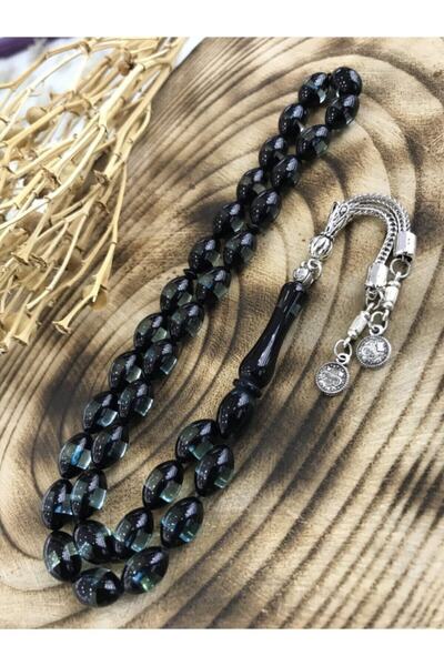 Sultan Telkari Sürmeli Su Yeşili Toz Kehribar Tesbih