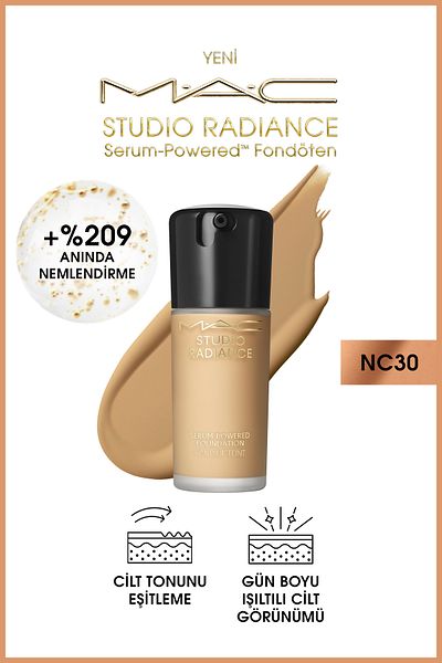 M.A.C Studio Radiance Serum-Powered ™   Radiant Finish Skin Care Effect Foundation - Nc30 - 30ml