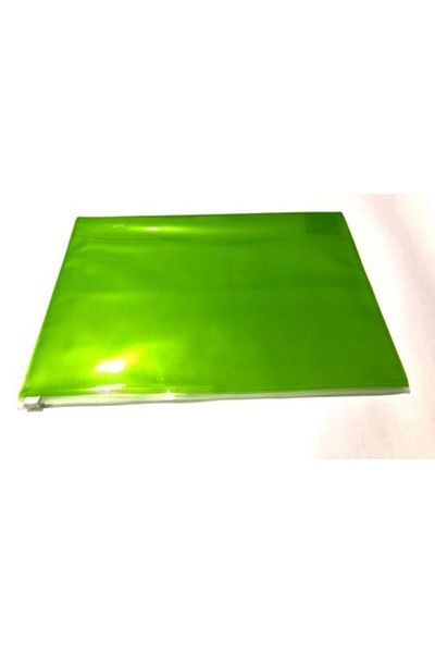 Ticon Zippered Envelope File A4 Green - 12 Pieces