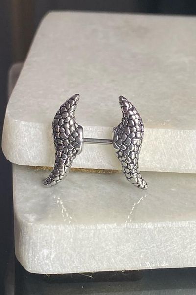 Jaida Moda Tribal Gothic Unisex Sports Earrings - 316l Surgical Steel Horn Model