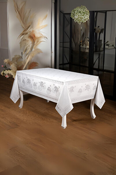 Finezza Nilüfer luksuzna žakard tkanina siva Stolnjak pravougaonik 160x320 cm...