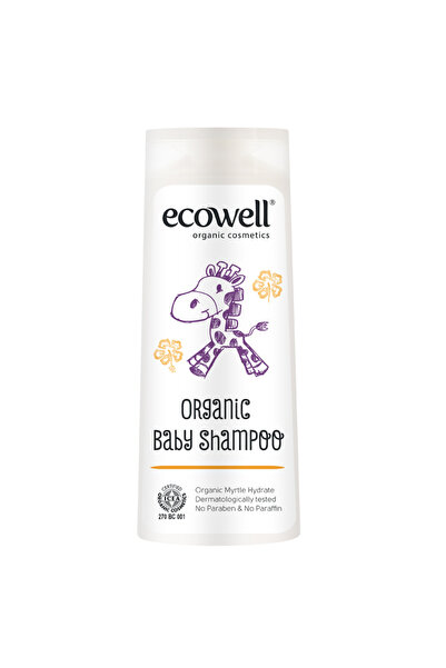 Ecowell Bebek Ve Çocuk Saç & Vücut Şampuanı, Organik & Vegan Sertifikalı, Parabensiz, Konak Önleyici, 300 ml