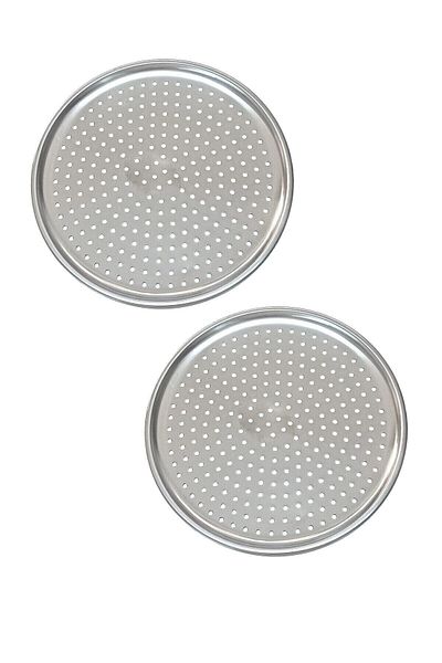 stilsenin34 2 Pcs Perforated Pizza Tray Lahmacun Pita Tray 32cm