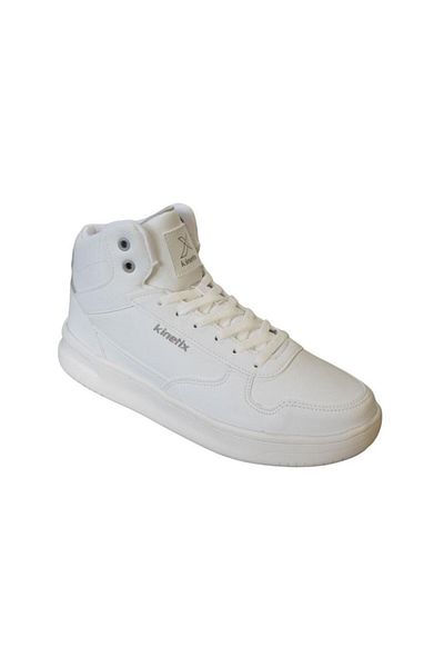 Kinetix KINETIX Men's White Leather High Top Thick Sole Sneaker Sports Basketball Shoes