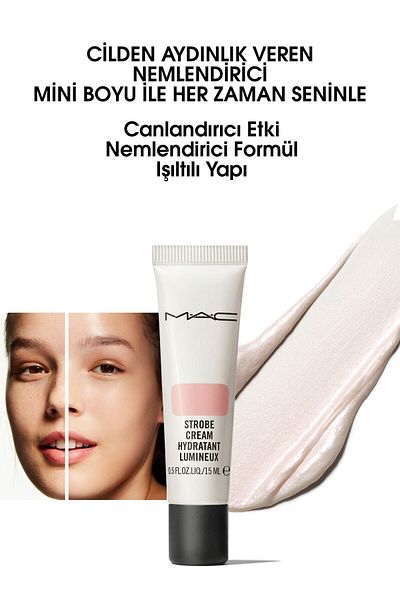 M.A.C Pink Strobe Cream - Brightening Cream Highlighter & Makeup Base - Travel Size 15 ml