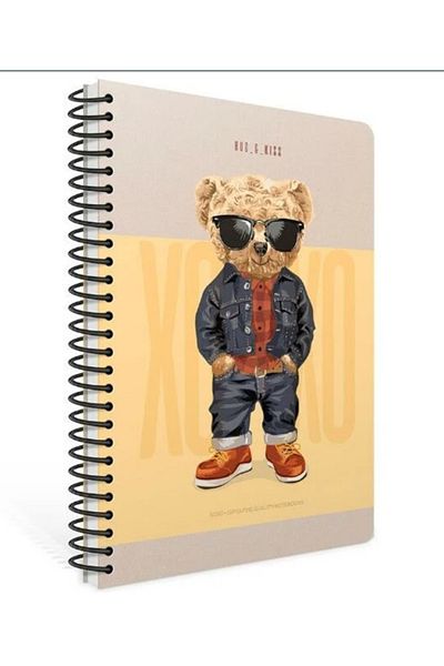 Gıpta - XOXO Spiral 120 Sheets Checked Notebook