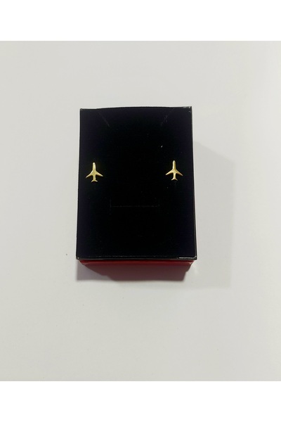 Havacı Uçuş Dünyası Uçaklı Küpe , Taşlı Uçak Küpe , Uçak Figürlü Küpe