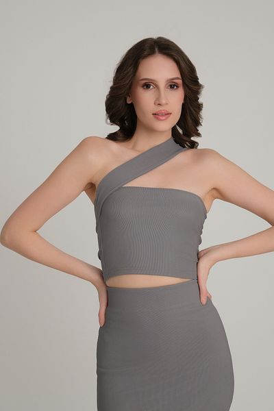 Quzu One Shoulder Banded Blouse