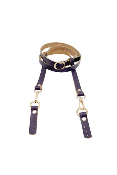 angel çanta aksesuar Angel Bag Accessory 130X1.5Cm Purple Color Real Leather Light Gold Buckle Bag Handle