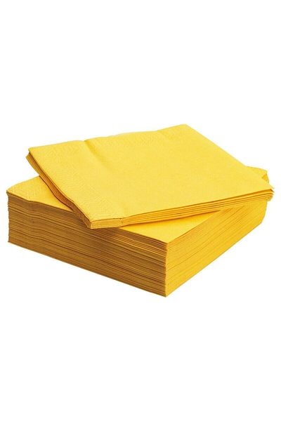 TATLI GÜNLER Plain Yellow Colored Presentation Napkin 16 Pieces Decorative Aesthetic Birthday Party Concept 33X33 Cm