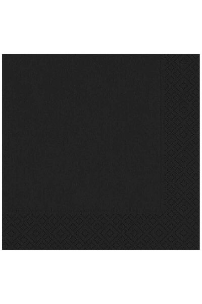 TATLI GÜNLER Plain BLACK Colored Presentation Napkin 16 Pieces Decorative Aesthetic Birthday Party Concept 33X33 Cm