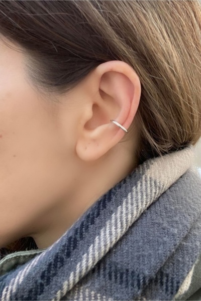 TakıConcept Düz Sade İnce Earcuff Deliksiz Kıkırdak Küpesi