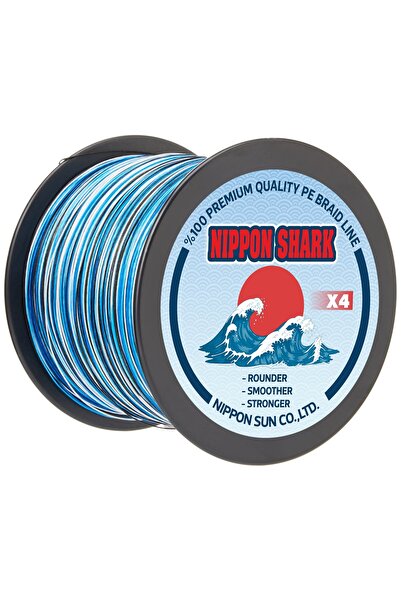 NIPPON SHARK Синій камуфляж 4-шаровий 0,34 мм 500 метрів 26,5 кг Тягне, мотуз...