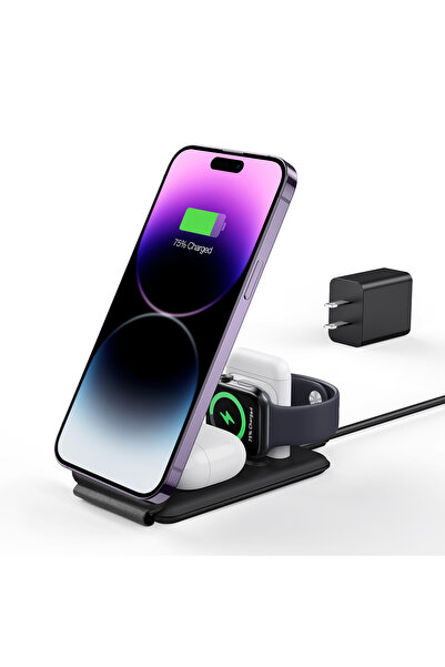 ESR 3'ü 1 arada şarj istasyonu iPhone + Watch + AirPods Uyumlu