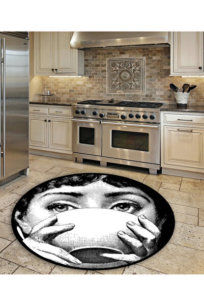 eco concept Pop-art Desenli Mutfak Halısı, Yuvarlak Halı, Salon Halısı, Banyo...