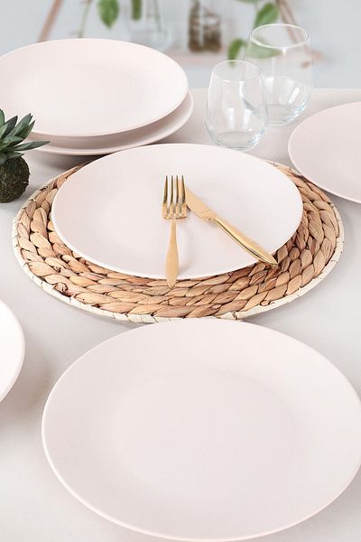 Keramika Matte Off-White Aegean Serving Plate 25 Cm 6 Pieces