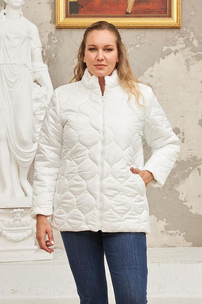 RMG Quilted Plus Size White Coat