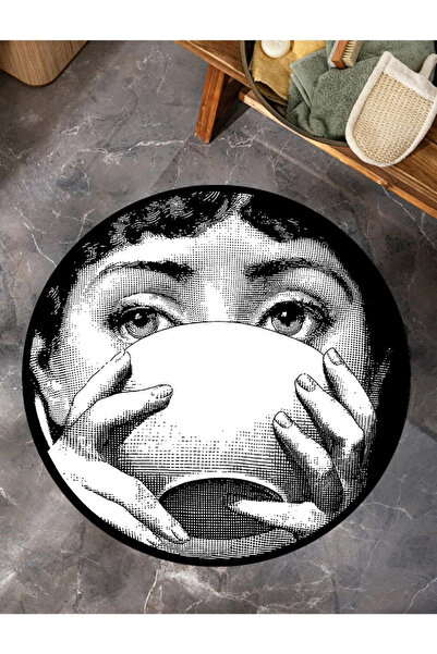 eco concept Pop-art Desenli Mutfak Halısı, Yuvarlak Halı, Salon Halısı, Banyo Paspası, Giriş İçin Yuvarlak Halı