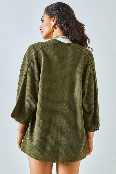 ALCHON V-Neck Short Quarter Bat Wide Sleeve Comfortable Fit Seasonal Knitwear Cardigan
