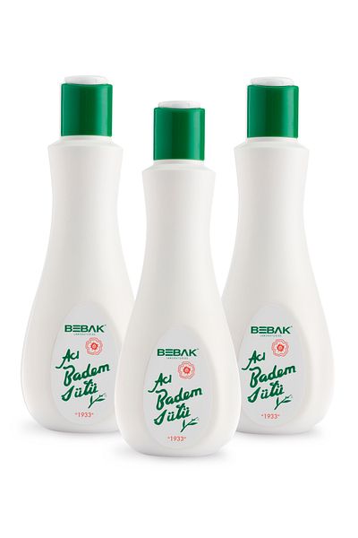 Bebak 215 ml Bottle Bitter Almond Make-up Removal and Moisturizing Care Milk - 3 Pieces