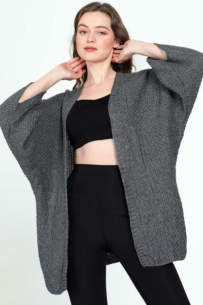 ALCHON V-Neck Short Quarter Bat Wide Sleeve Comfortable Fit Seasonal Knitwear Cardigan