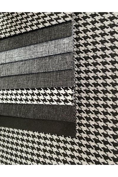 Bakırcı Kumaş Grey-black Woven Upholstery HounDstooth