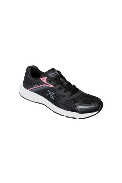 Kinetix KINETIX Women's Black White Comfort Sole Lace-up Daily Running Sports Shoes