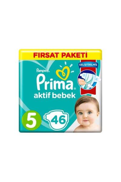 Prima Fırsat Paketi Aktif Bebek 5 Beden Bebek Bezi 46 Adet (11-16kg)