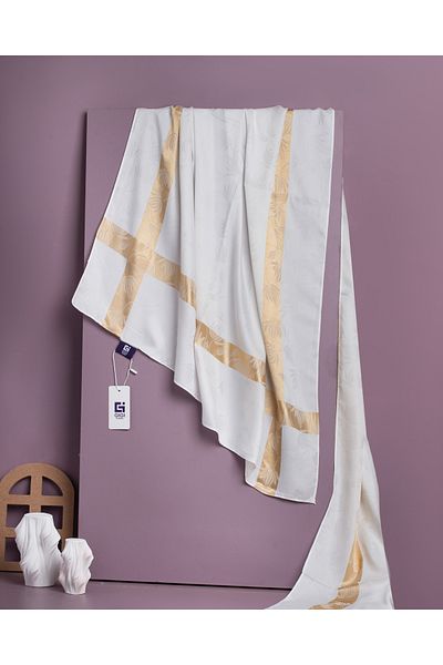 Scarf Gi Luxury Jacquard Shawl - 2 - Off White -