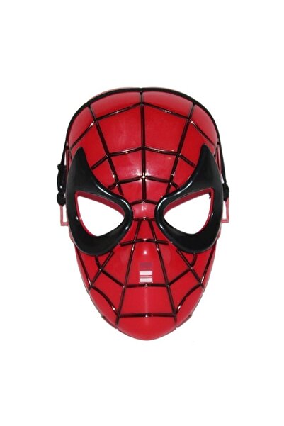 Genel Markalar Unisex Çocuk Siyah Kırmızı Örümcek Adam Maskesi