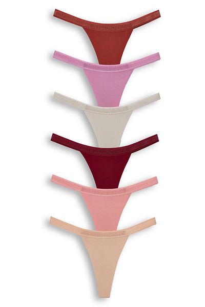 HNX Laser Cut 6-Piece Honeycomb Rubber Women's Thong Pants Set