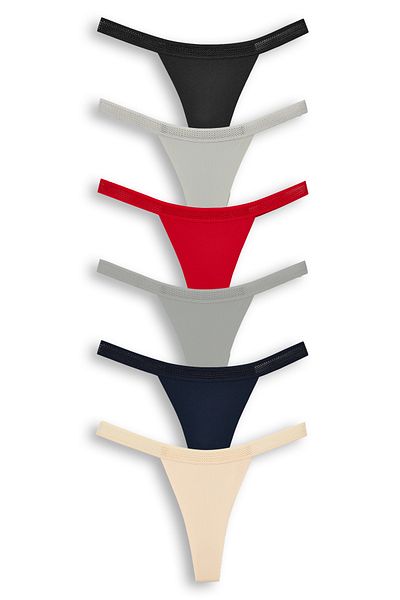 HNX Laser Cut 6-Piece Honeycomb Rubber Women's Thong Pants Set