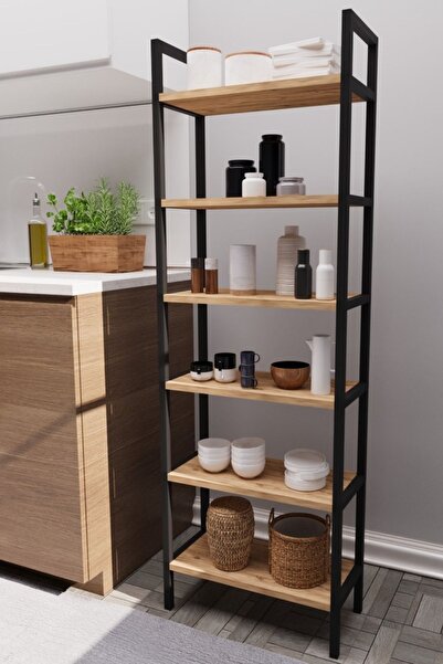 bodygym Heves 6 Raflı Mutfak Rafı Metal Ayaklı Banyo Dolabı Çok Amaçlı Raf Ki...