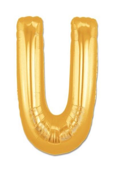 Kazanabil GOLD COLORED FOIL BALLOON LETTERS U LETTER