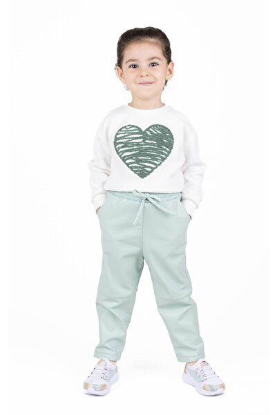 best kids Girl's Mint Leather Carrot Pants
