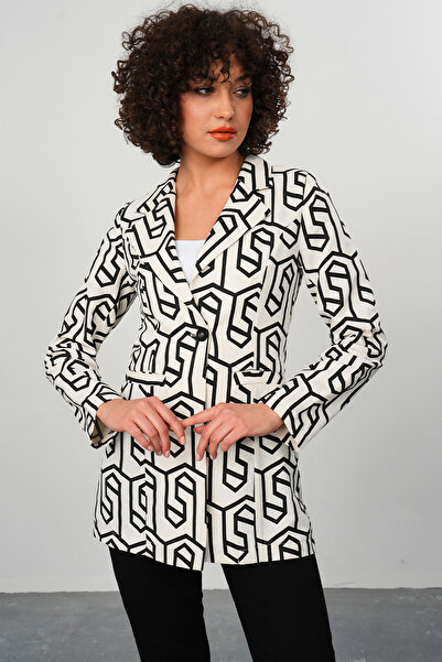 GİYSA Blazer de damă cu model geometric - 8124