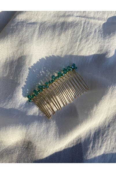 Pearly Handmade Πράσινη χρυσή αγκράφα με χτένα καθημερινή αγκράφα Ειδική περί...