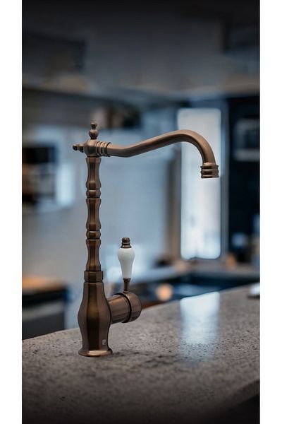 Pierre Cardin Rustic Swan Sink Fixture Antique Copper