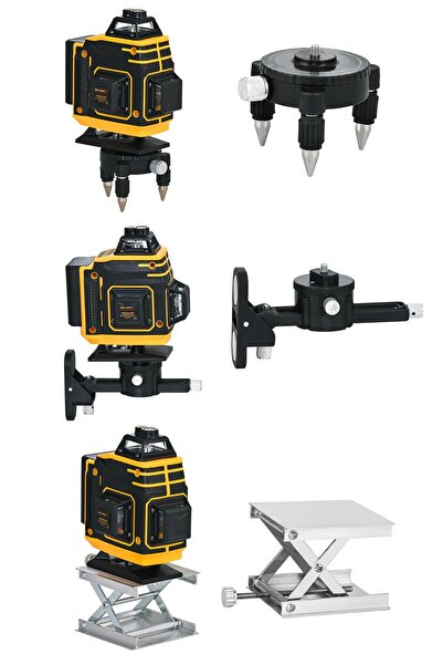 Millian Tripod Hediyeli Uzaktan Kumandalı 16 Köşeli 360 Derece Çizgi Hizalama Lazer Makinesi Seviye Cihazı