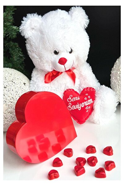 QUEEN AKSESUAR Sevgililer Günü Özel Büyük Peluş Sevimli Oyuncak Ayıcık Parlak...