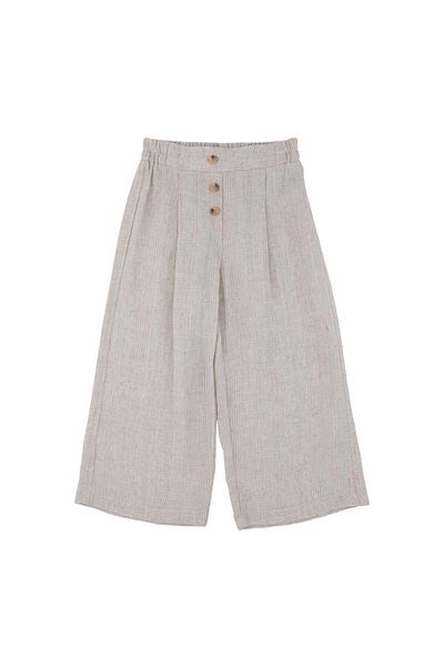 best kids Girl's Beige Ornamental Buttoned Trousers