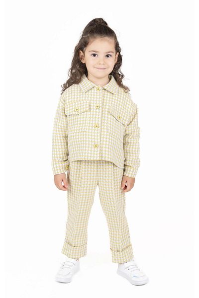 best kids Jachetă galbenă din tweed pentru fetiță
