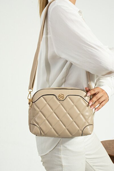 Paul Brand Γυναικεία τσάντα ώμου από μαλακό δέρμα με καπιτονέ με ρυθμιζόμενο σταυρωτό λουράκι 4 διαμερισμάτων PBM1267