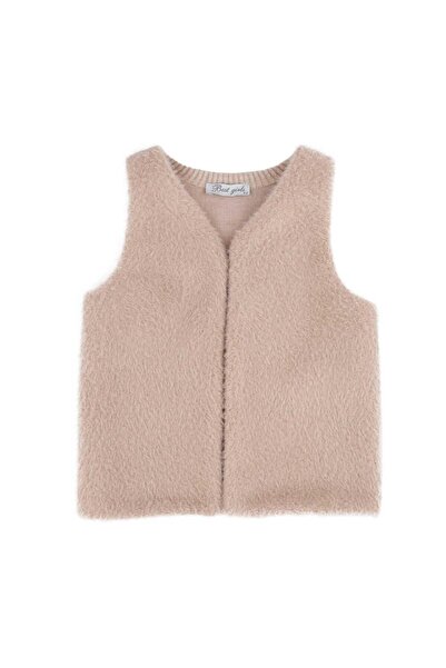 best kids Girl's Beige Fur Detailed Vest