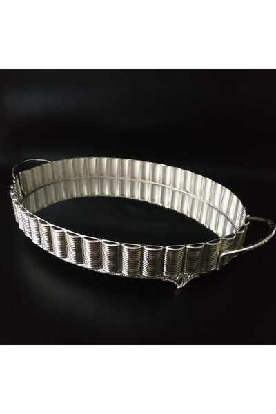 HİLALKRİSTAL GÜMÜŞ KAPLAMA OVAL SÖZ-NİŞAN ÇİKOLATA TEPSİSİ SUNUM TEPSİSİ