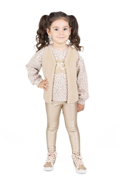 best kids Girl's Beige Fur Detailed Vest