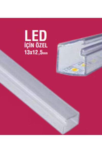 Mutlusan 13 x12,5 Mm Şeffaf Kablo Kanalı Yapışkan Bantlı 2mt (Led İçin)