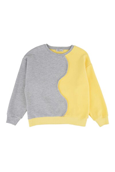 best kids Kız Çocuk Sarı Çift Renkli Sweatshirt