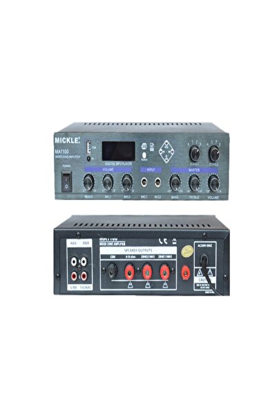Mickle Ma1100 Amfi Mikser Iki Bölgeli 100 Watt.mp3 Player.usb