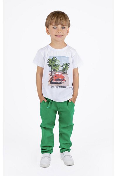 best kids Pantaloni verzi cu buzunar pentru băiat